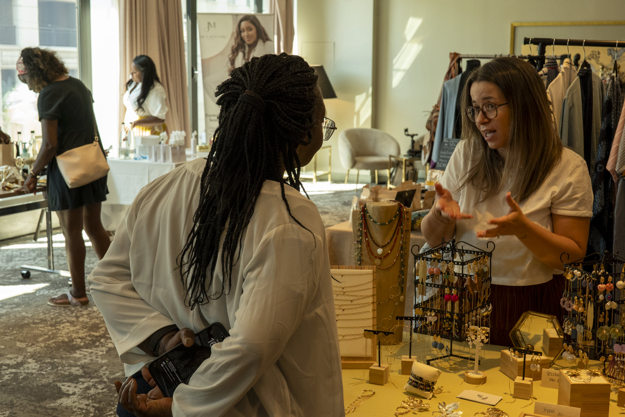 Customer looking at jewelry